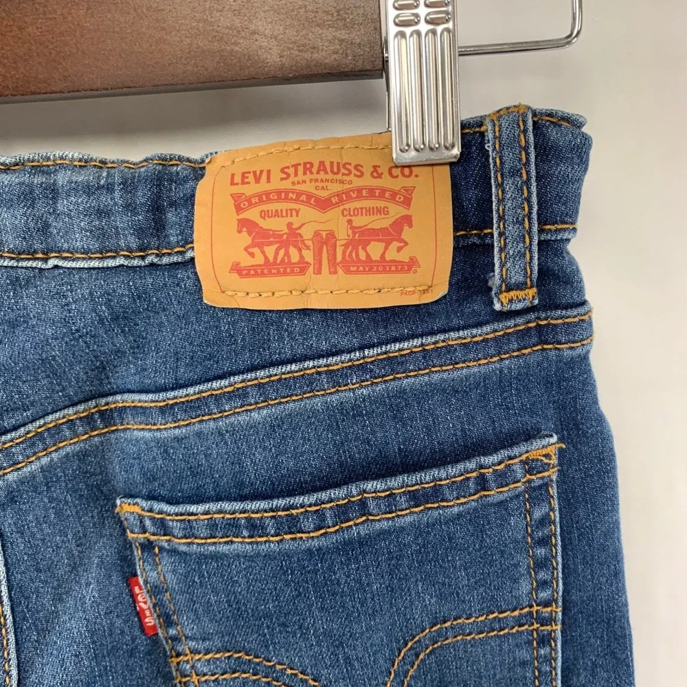 Levi's 720 High Rise Super Skinny Jeans Girls 14 Blue Dark Wash Adjustable Waist